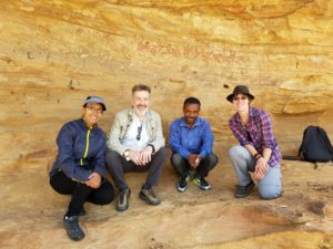 Helina Woldekiros, Professor Keith Dobney, local Ethiopian guide, and Ophelie Lebrasseur 